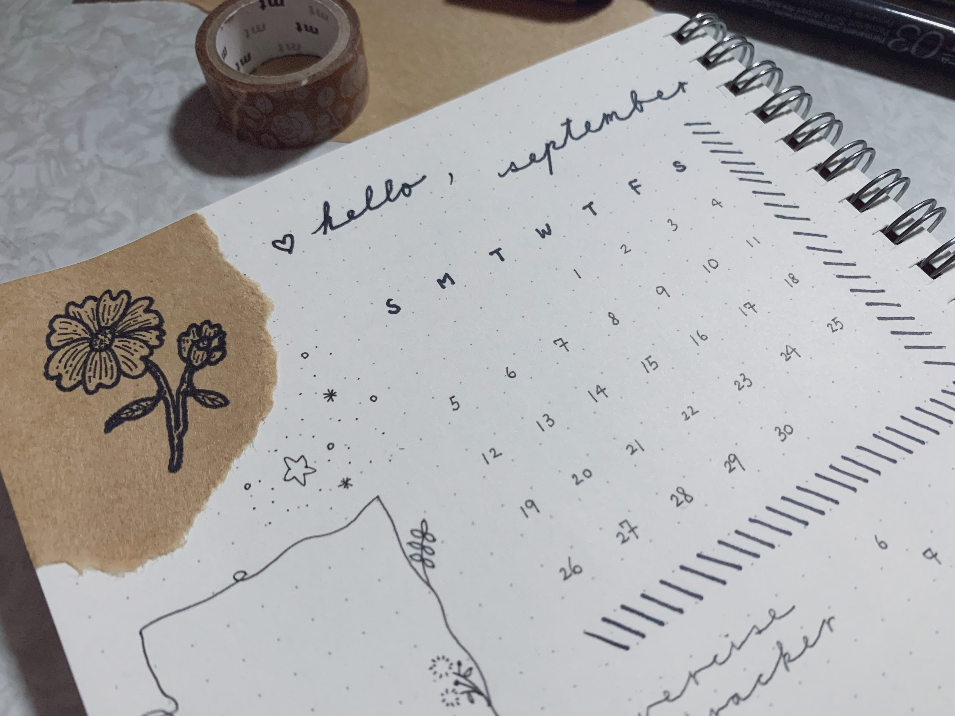 Bullet journal monthly spread ideas #1 - Step 6