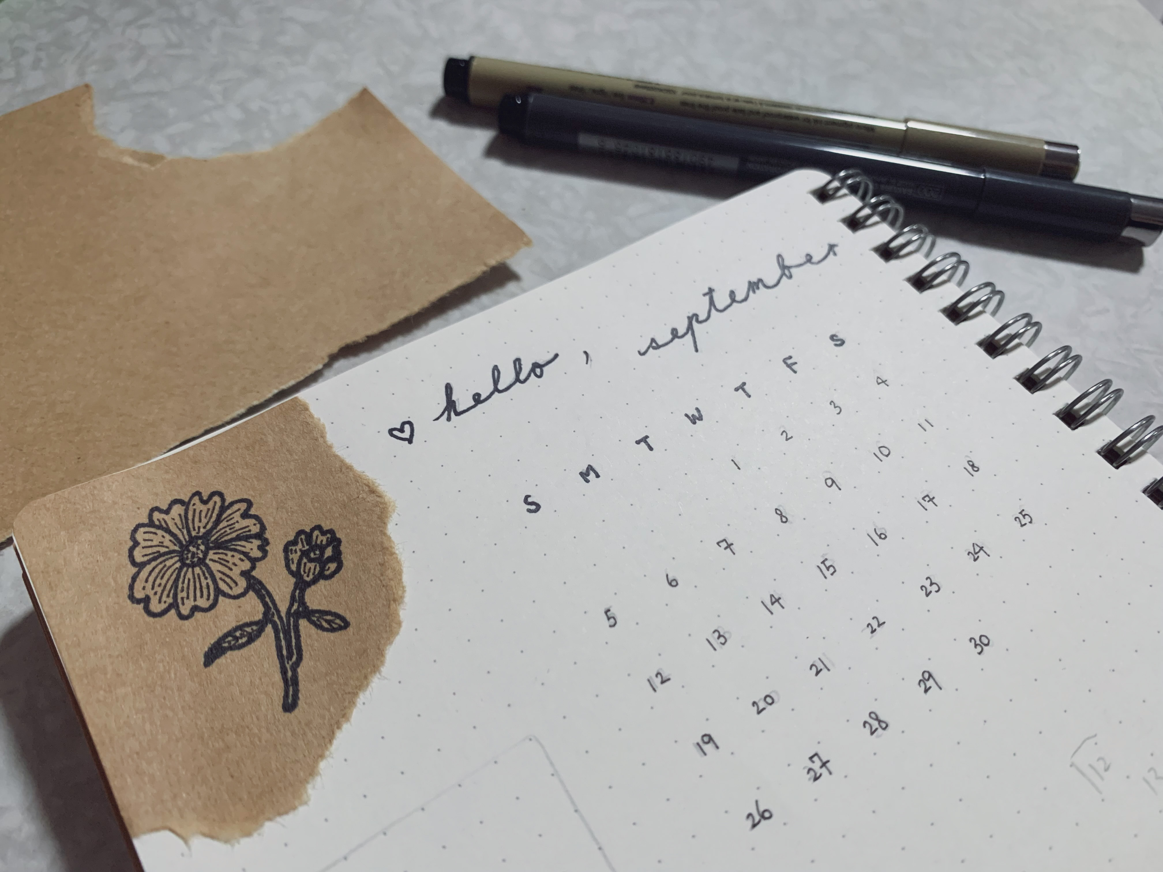 Bullet journal monthly spread ideas #1 - Step 2