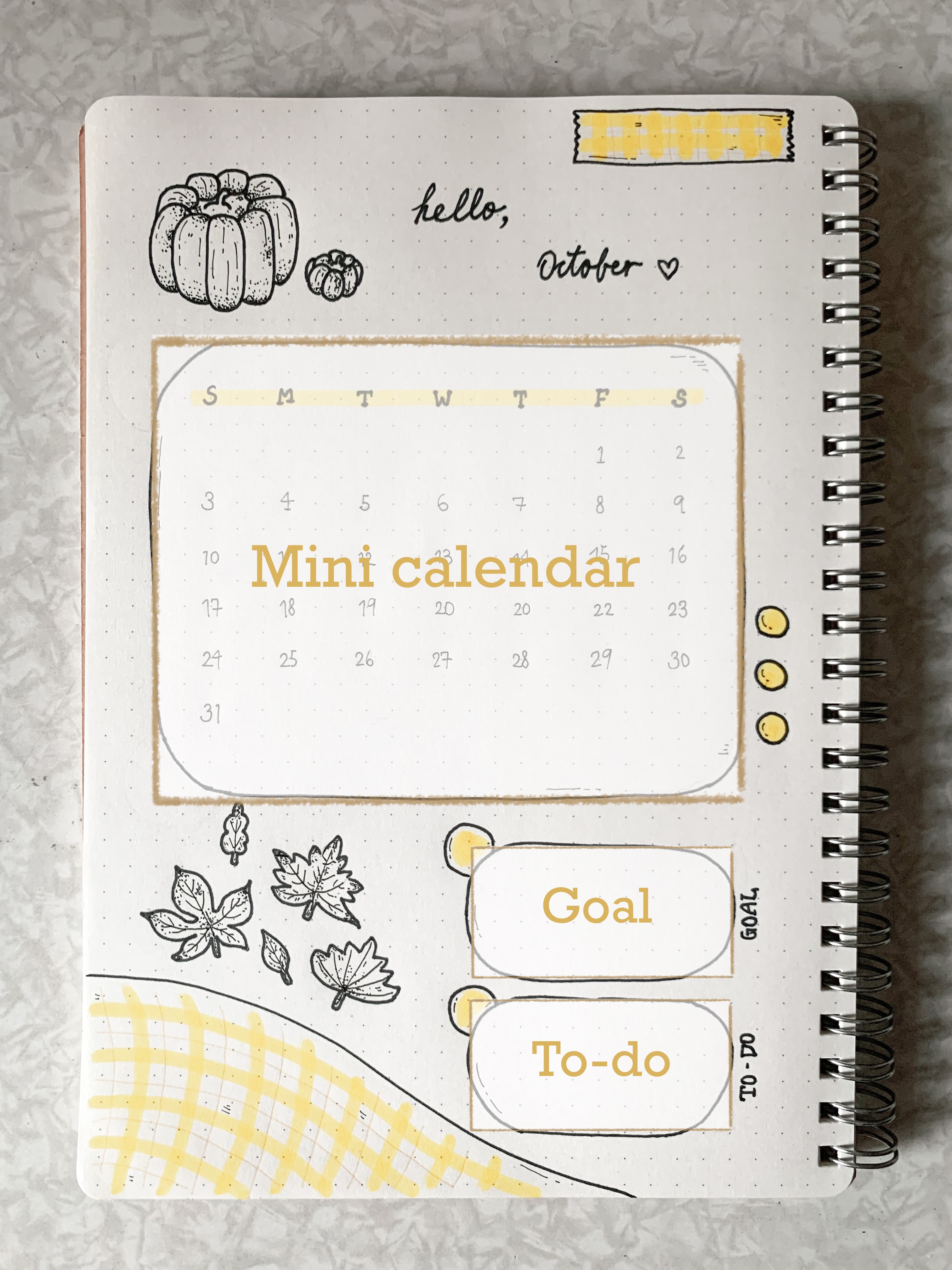 Bullet journal monthly spread ideas #2 - Outline (1)