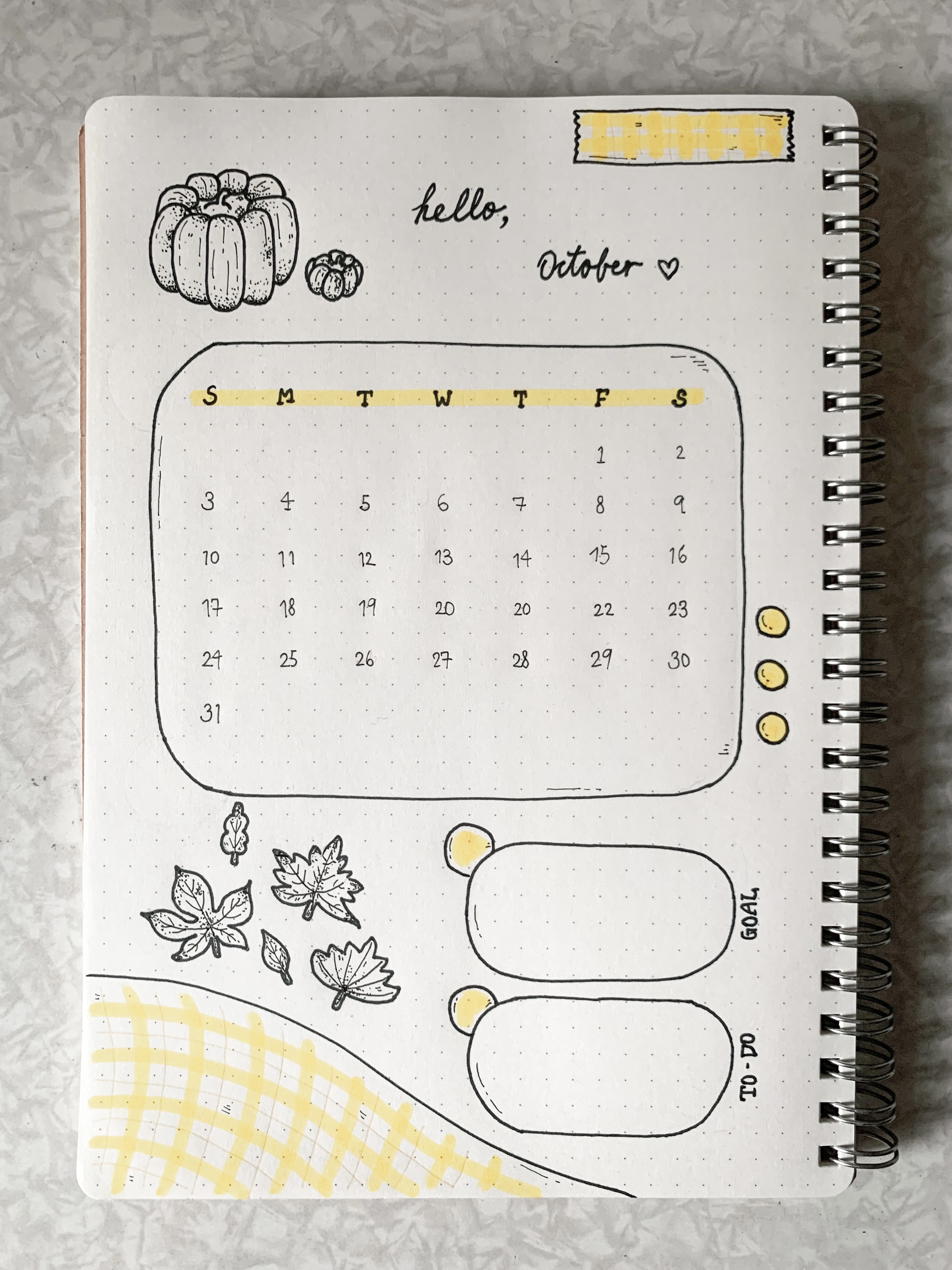 Bullet journal monthly spread ideas #2 - Step 4