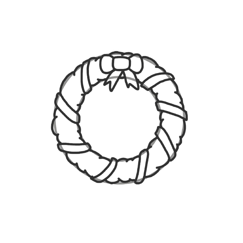 Christmas wreath doodling - Step 4