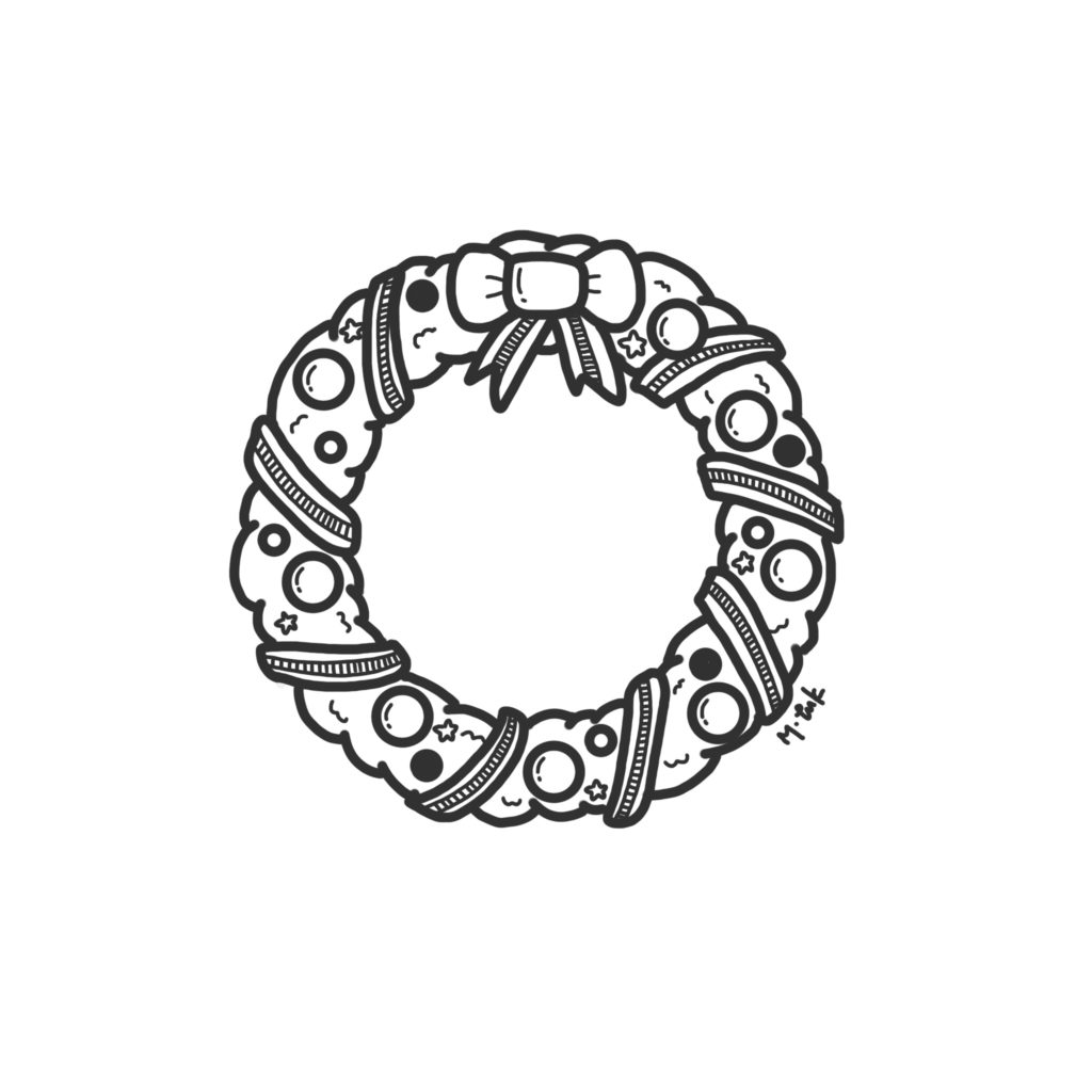 Christmas wreath doodling - Miranda Luk Arts