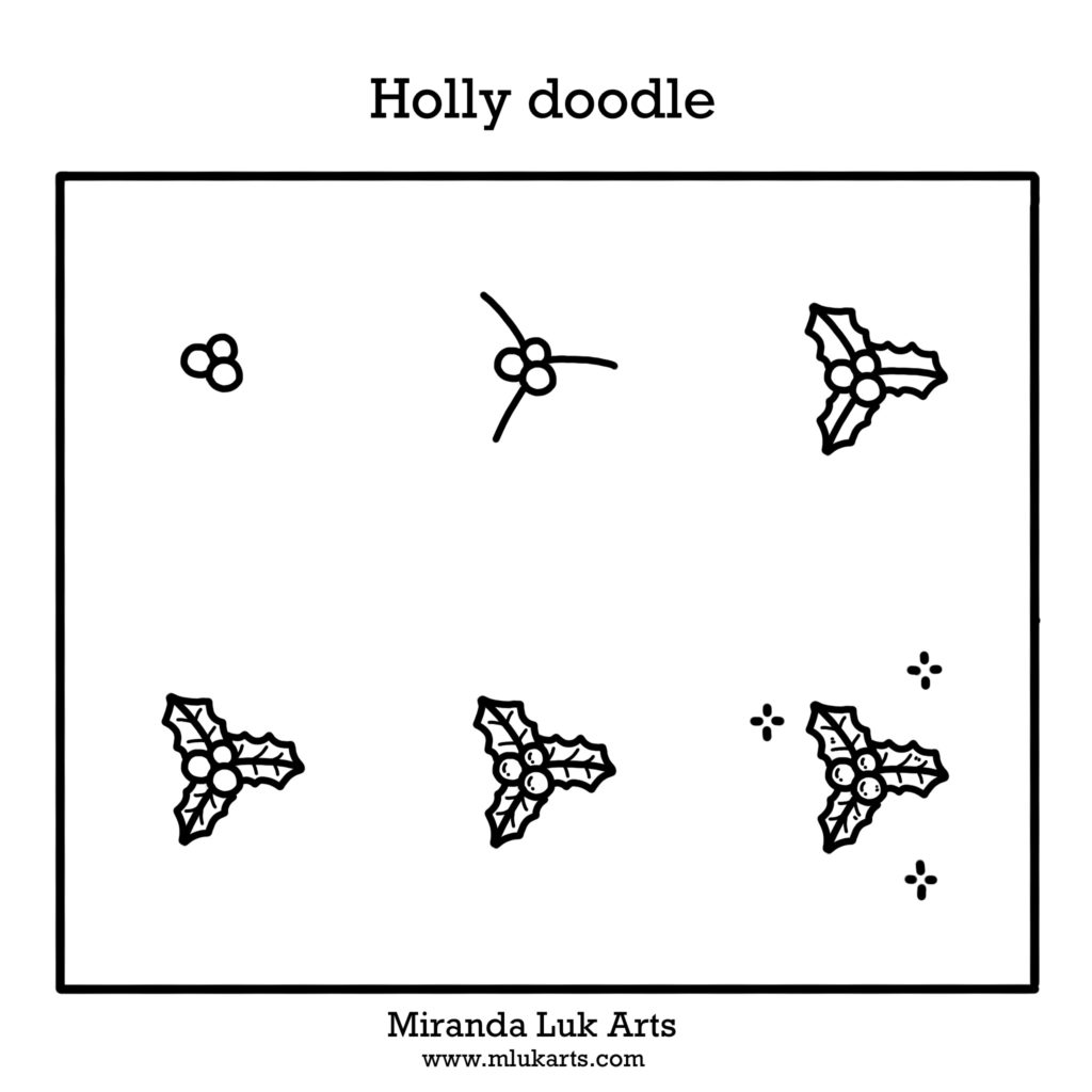 Steps of Holly doodling - Miranda Luk Arts