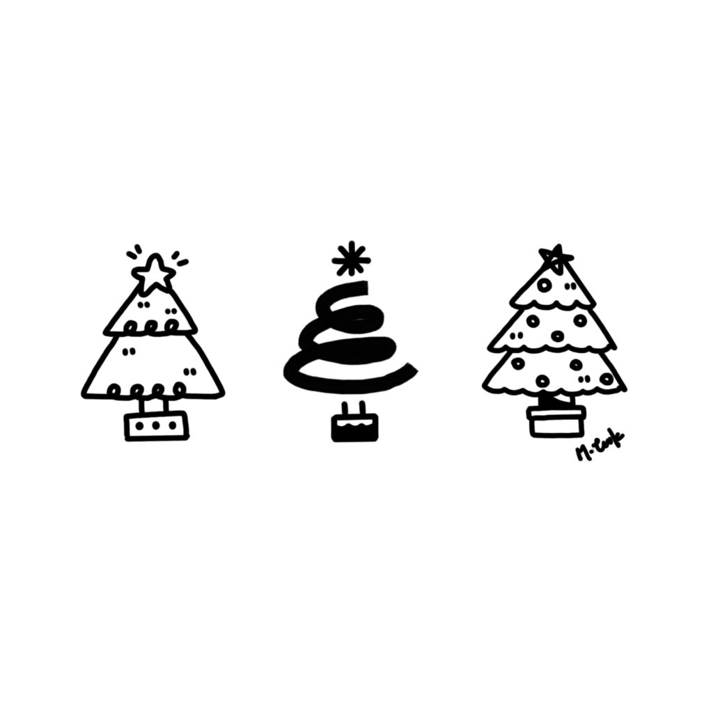 3 easy ways to draw Christmas trees