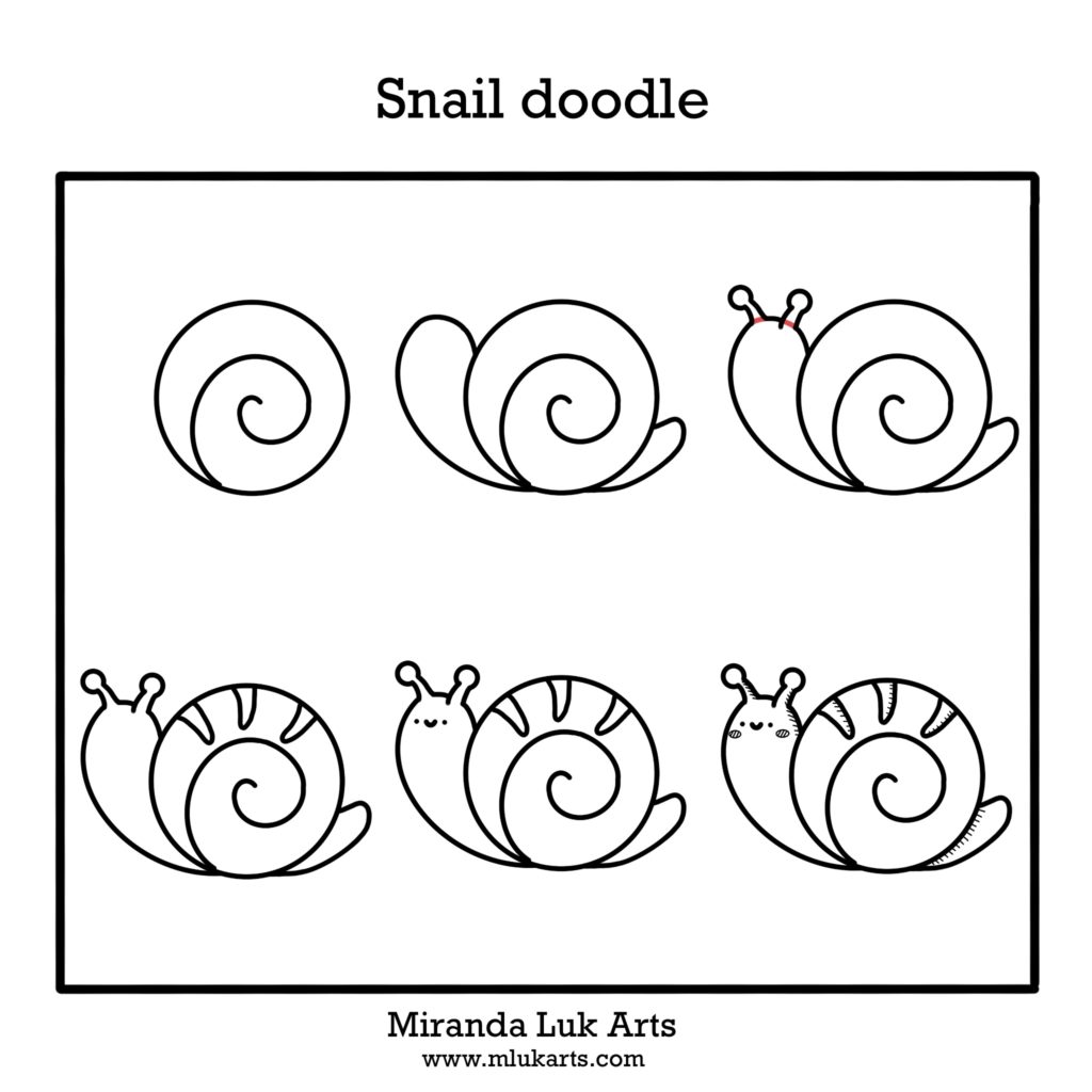 How to draw a snail - Steps