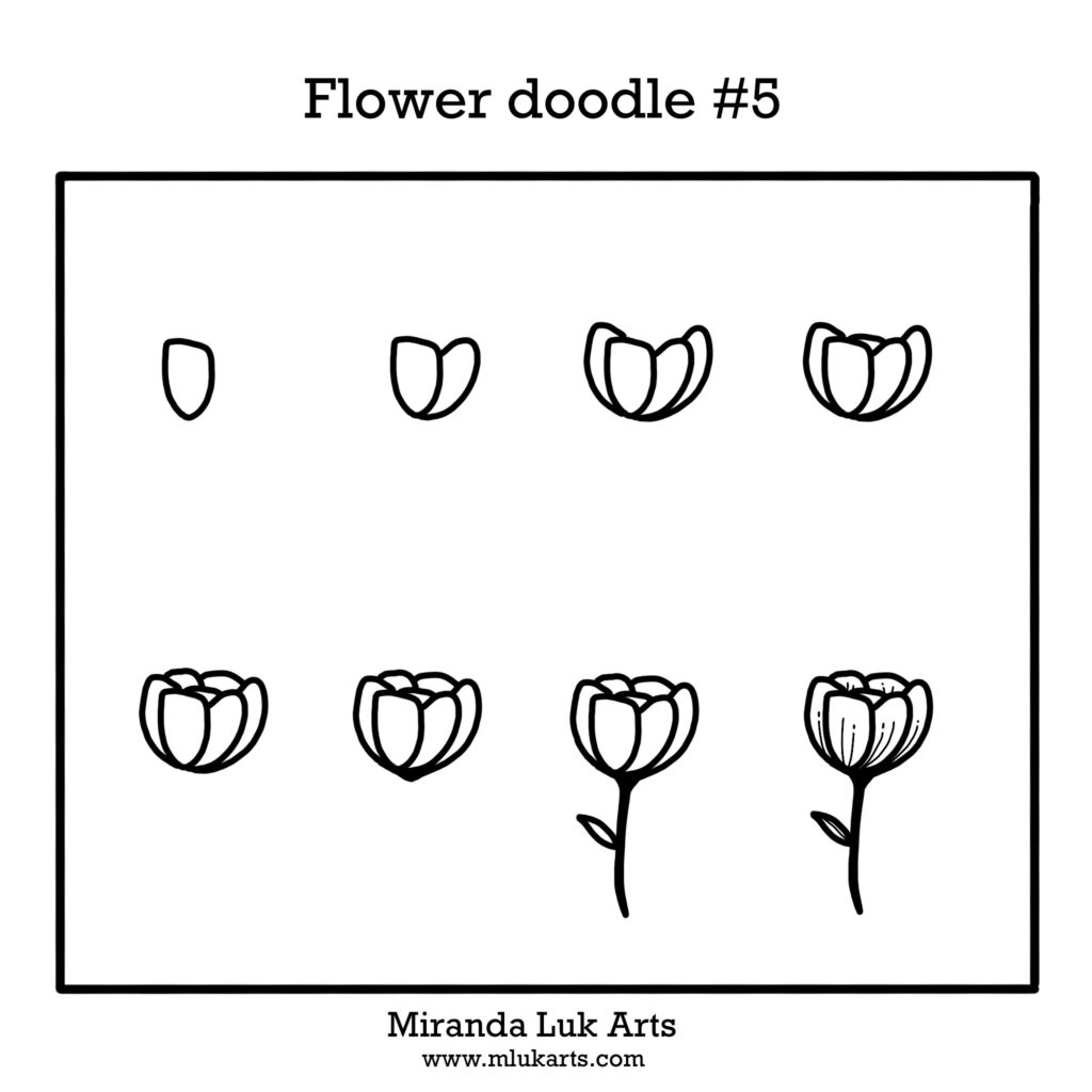 How to draw a flower #5 - Steps