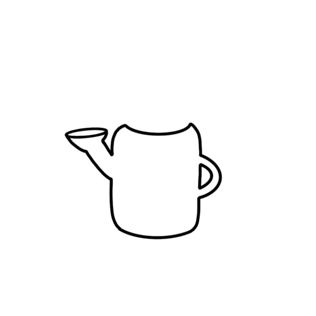 How to draw a water pot - Step 4